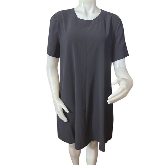 M.M.LaFleur The Corrie Dress- OrigamiTech Cool Charcoal Size Large - Picture 1 of 10